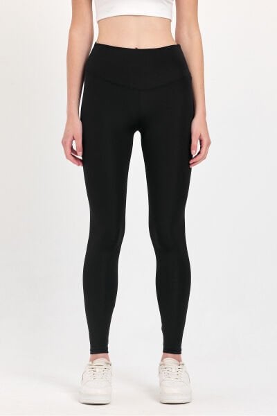 Siyah Yüksel Bel Tayt