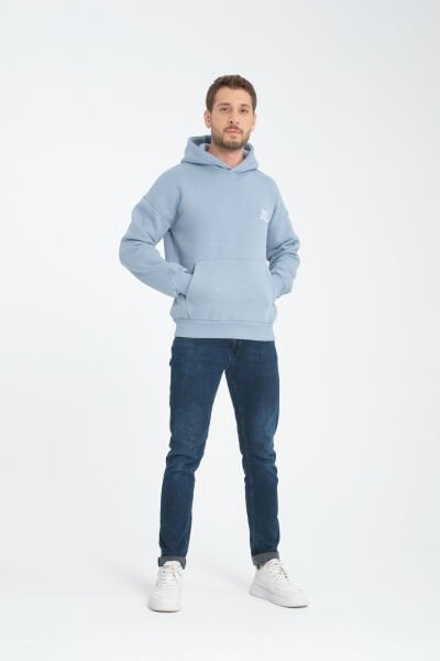 Nakışlı Erkek Kapüşonlu