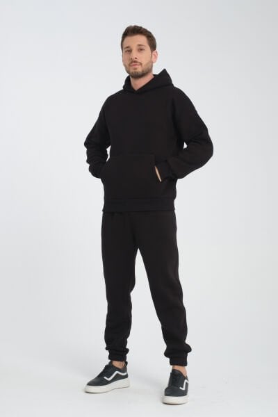 JBC Siyah Oversize Basic Hoodie