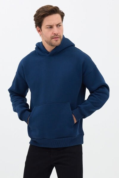 JBC İndigo Oversize Basic Hoodie