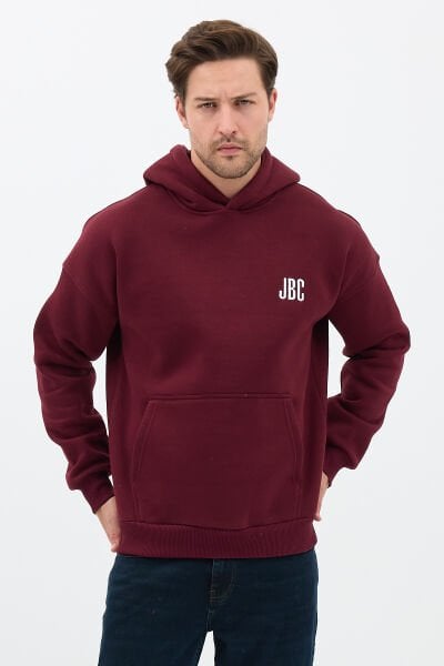 JBC Nakışlı Vişne Oversize Basic Hoodie