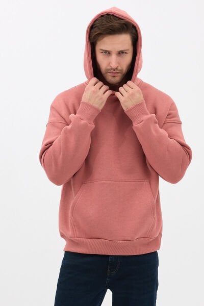 JBC Nakışlı Mercan Oversize Basic Hoodie